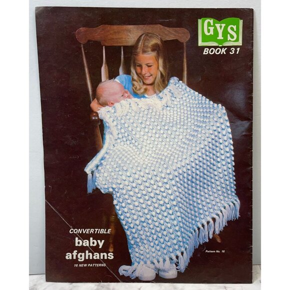 Convertible Baby Afghans 16 Pattern Book 1980 Vintage Crochet Knitting GYS #31 - Picture 8 of 8